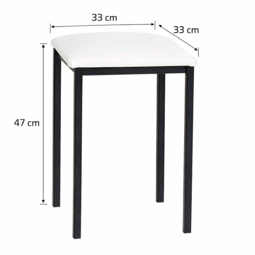 Taburete de Cocina de Metal Negro con Asiento Tapizado 780/NG