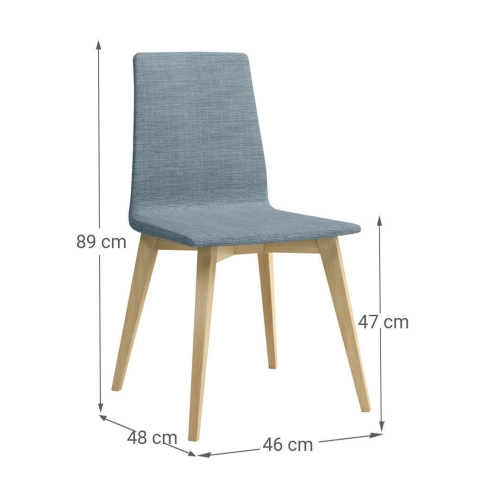 Silla de Cocina con Patas de Madera y Asiento Tapizado OLBIA