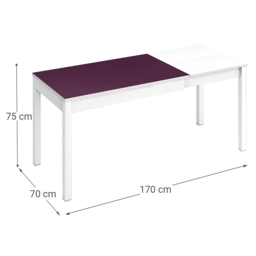 Mesa de Cocina Extensible Carro de Aluminio color Blanco VIENA 903