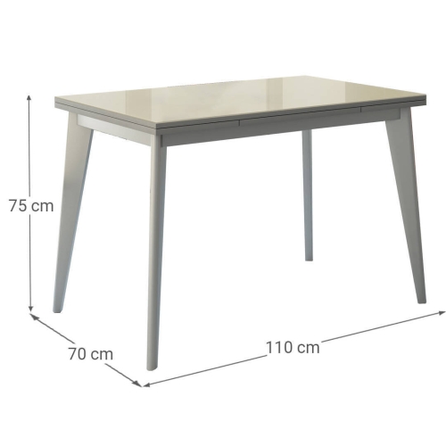 Mesa de Cocina Fija con Tablero de Cristal 131/AL ERGO