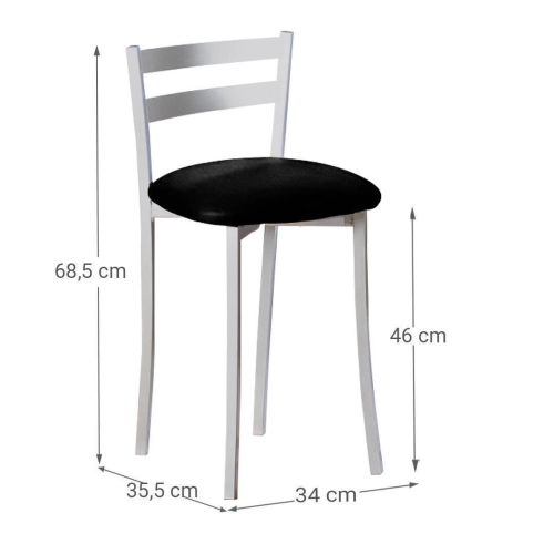 Taburete Bajo con Respaldo y Asiento Tapizado de Aluminio 917/AL