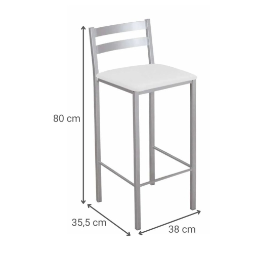 Taburete Alto con Reposapiés de Aluminio 797/AL