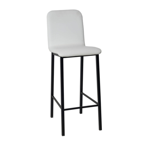 Taburete de Cocina de Metal Negro con Asiento Tapizado TEBA