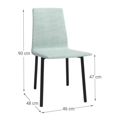 Silla de Cocina con Asiento Tapizado y Patas Negras ARGA