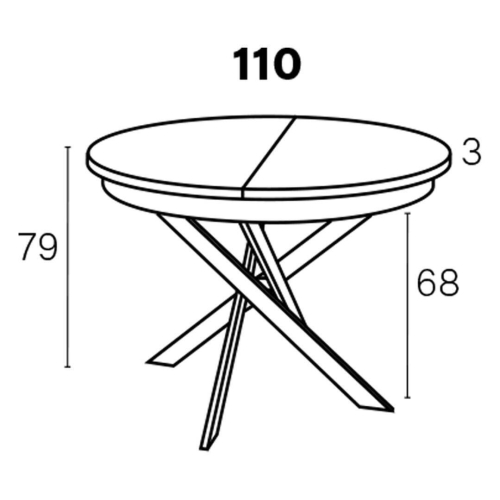 Mesa de Comedor Redonda Extensible Melamina Blanca M825