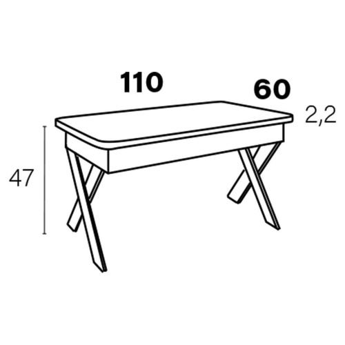 Mesa de Centro Elevable Rectangular 110x60 con Patas Metálicas M835