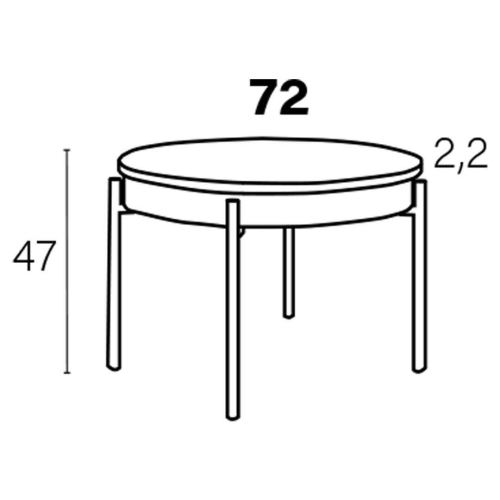 Mesa de Centro Elevable Redonda 72 cm Metal Cilindro M836