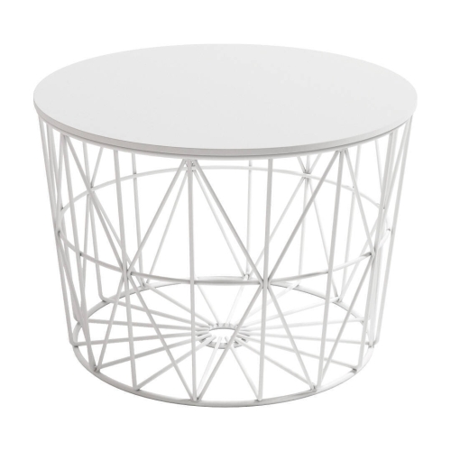 Mesa de Centro Redonda con Estructura Blanca Atlántico CG1108B