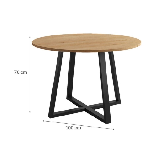 Mesa Lugano Circular 100 cm Estuctura Negra BOGAL CNG048N