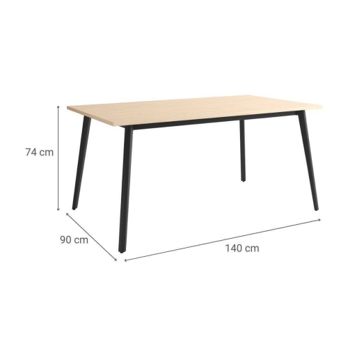 Mesa Kamba Rectangular 140 cm Estuctura Negra BOGAL CNG052N