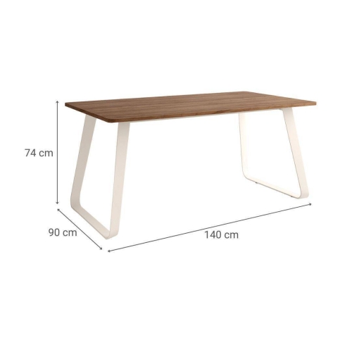 Mesa Como Rectangular 140 cm Estuctura Marfil BOGAL CNG067M