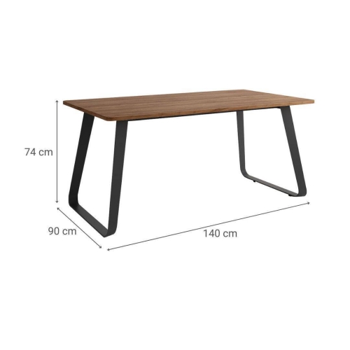 Mesa Como Rectangular 140 cm Estuctura Negra BOGAL CNG067N