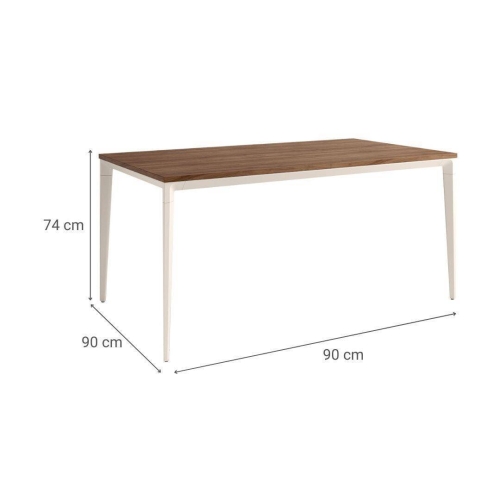 Mesa Ness Cuadrada 90 cm Estuctura Marfil BOGAL CNG080M