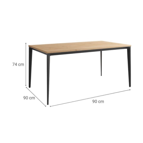 Mesa Ness Cuadrada 90 cm Estuctura Negra BOGAL CNG080N