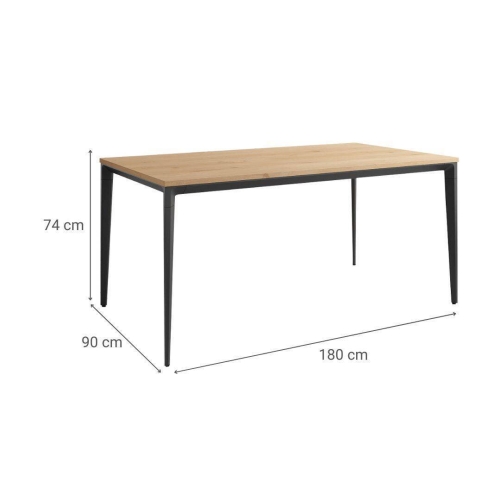 Mesa Ness Rectangular 180 cm Estuctura Negra BOGAL CNG084N