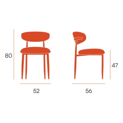 Juego de 2 Sillas de Comedor Tapizada con Estructura Metal PEREIRA