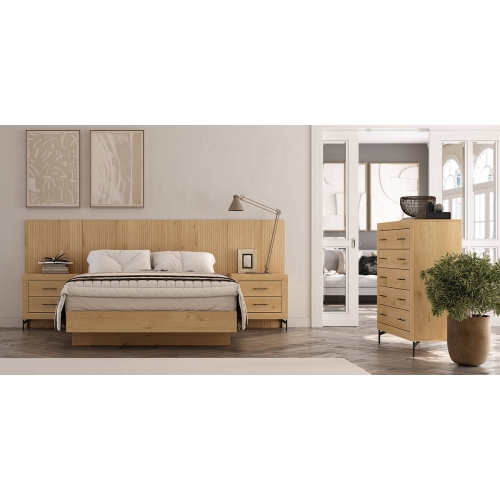Conjunto de Dormitorio JORDAN EVO de melamina en roble Nº 6