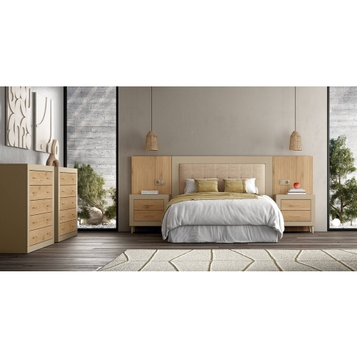 Dormitorio JORDAN EVO de melamina en Acabados Roble, Perla Nº 8