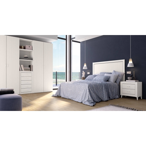 Conjunto de  Dormitorio JORDAN EVO Acabado Soul blanco y Blanco lined Nº 16