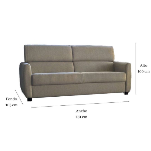 Sofá Cama con 3 Plazas y Patas de Madera PROST