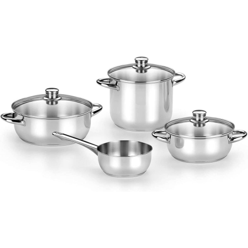 Batería de cocina con tapa de cristal 4 piezas MONIX M450002
