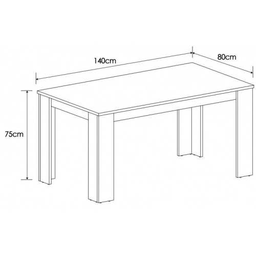 Mesa de Comedor Fija de 140x75 cm Modelo BERTA
