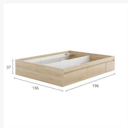 Cama con 4 cajones color roble canadian 006088F