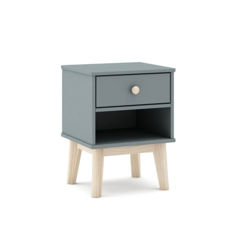 Mesita de Noche con Cajón color Verde Kaki ESTEBAN