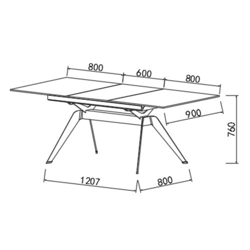 Mesa de Comedor Extensible con Tablero de Cerámica LULA