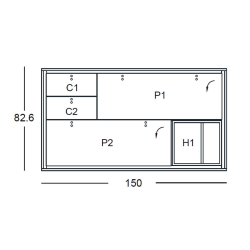 Aparador de Salón con Cajones y Puertas K2 Amazona-Blanco 405