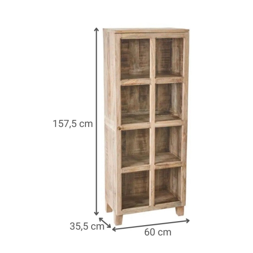 Vitrina de Madera de Mango de 1 Puerta 604771