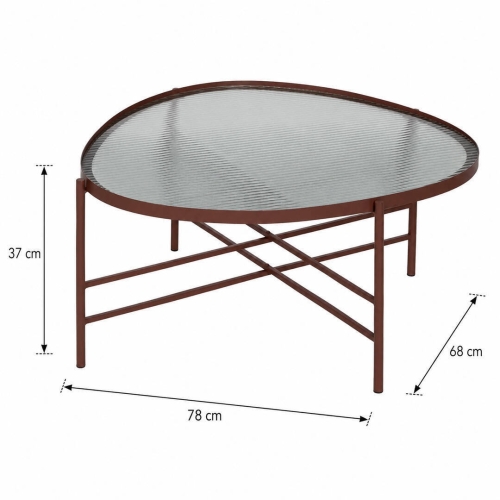 Mesa de Centro Moderna de Cristal y Metal Teja 611361
