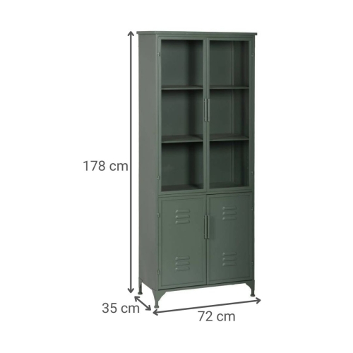 Vitrina Verde Menta de Metal-Cristal 611363