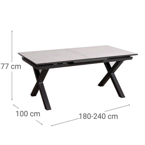 Mesa de Comedor Extensible con Patas de Aluminio 61157
