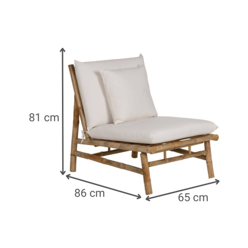 Sillón Natural en Bambú con Tapizado Desenfundable 613209