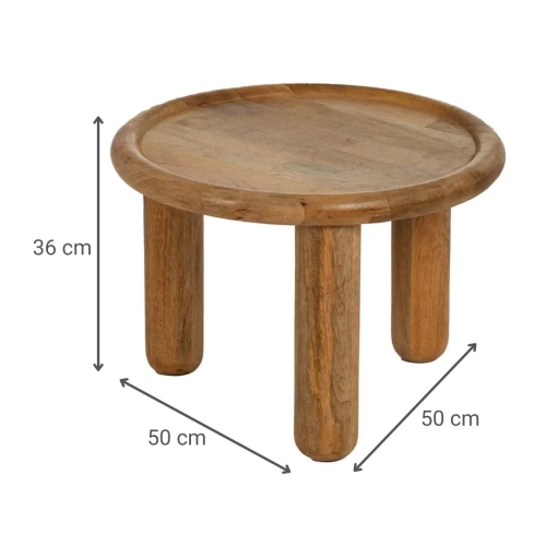 Mesita de 50 cm de Madera de Mango Natural 613008