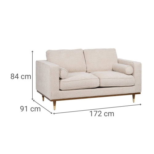 Sofá 2 Plazas Tejido 172 cm Color Beige 614710