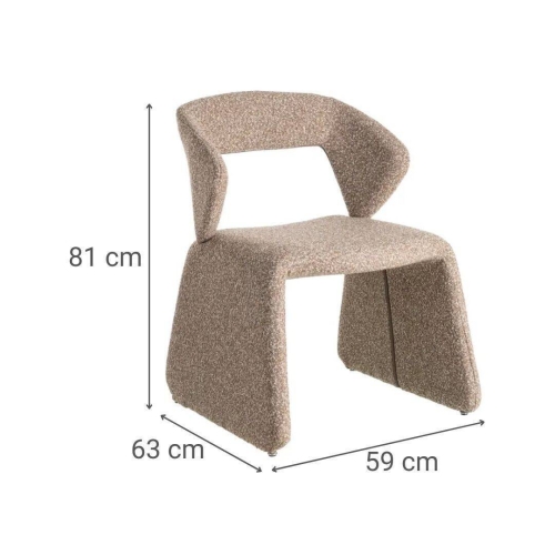 Silla de Salón Tapizada en Tejido Beige con Estructura Metal 615378
