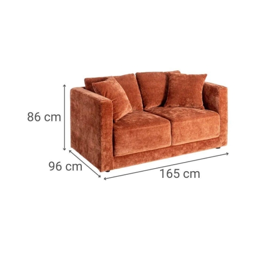 Sofá 2 Plazas Teja Tejido en Poliéster con Patas de Madera 165 cm 615450