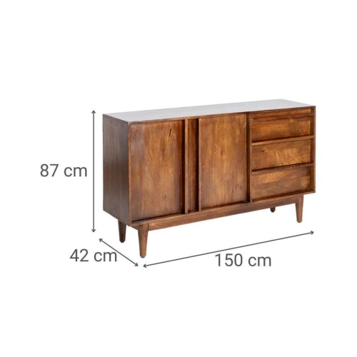 Aparador de Salón en Madera de Mango Acabado Marrón 615140