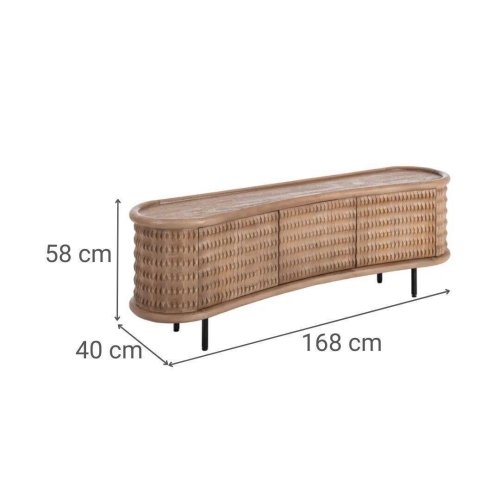 Aparador de Salón en Madera de Mango Natural con Hierro 615639