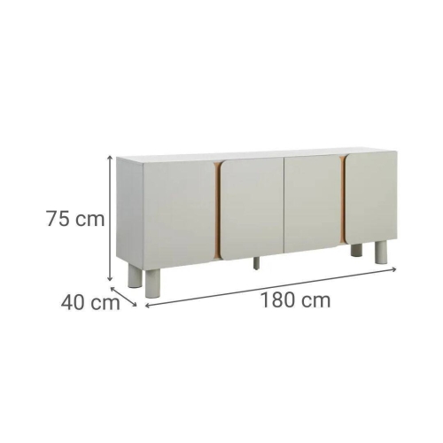 Aparador de Salón en DM Taupe con Patas de Roble 615547