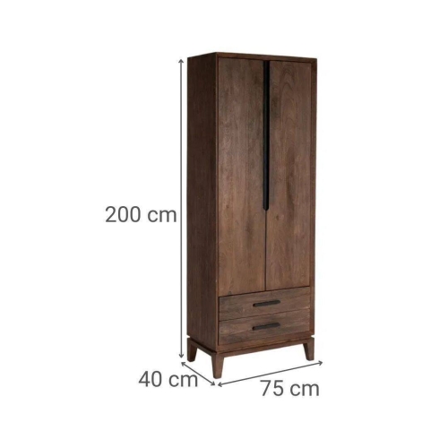 Armario de Salón en Madera de Mango Marrón 615136