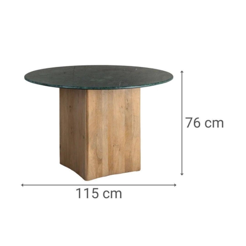 Mesa de Comedor de Madera de Mango y Mármol Verde 615817