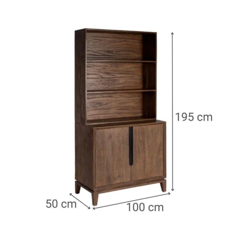 Mueble Auxiliar de Madera de Mango Marrón con Estantes 615135