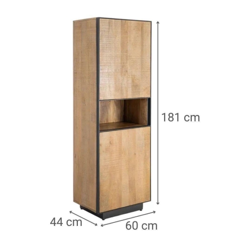 Mueble Auxiliar Estructura de Madera Natural de Mango con 2 Puertas 615822