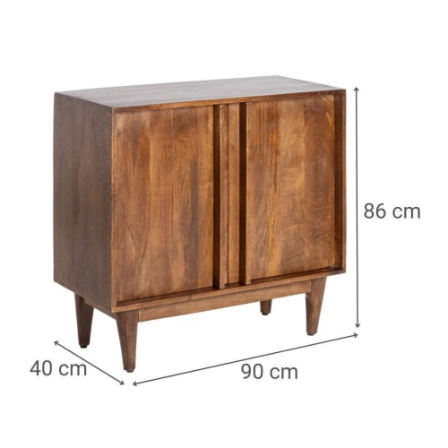 Mueble Recibidor de Madera de Mango Color Marrón con 2 Puertas 615139