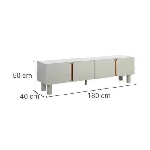 Mueble TV de Salón en Color Taupe con Patas de Roble 180 cm 615546