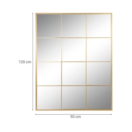 Espejo de Pared de Cristal y Hierro Dorado de 90x120 cm ES-198819