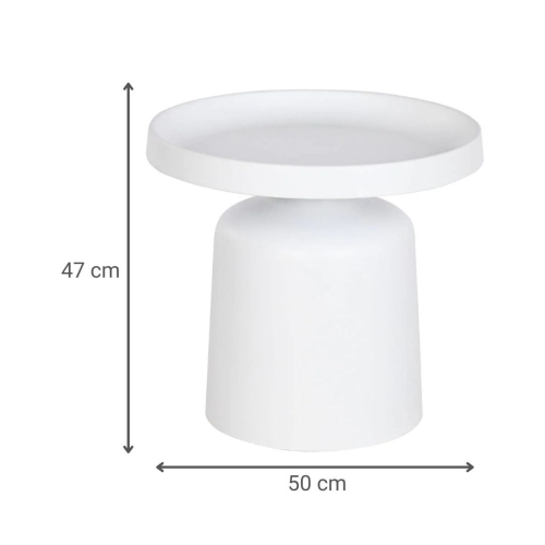 Mesita Auxiliar de Metal de Color Blanco MB-211856